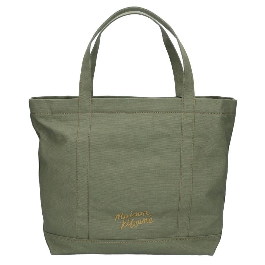 メゾンキツネ MAISON KITSUNE トートバッグ フォックスヘッド ラージ トート LW05104WW0107 P384 MILITARYGREEN｜e-cross｜02