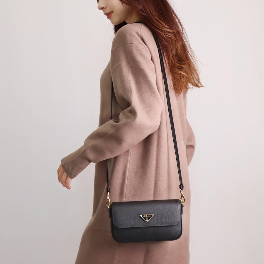 PRADA SOFTLUXハンドバッグ ブラック 2WAY PRADA（プラダ） 【お取り寄せ】 【並行輸入品】 PRADA 2WAYバッグ