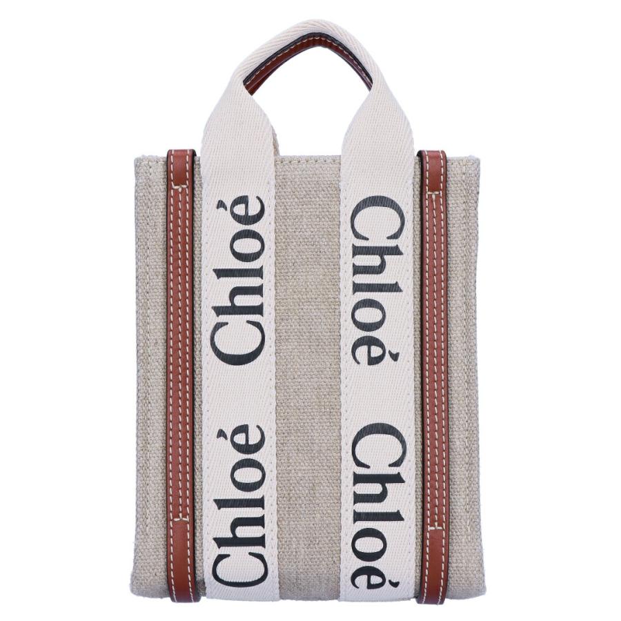 【並行輸入品】 クロエ CHLOE 2WAYバッグ WOODY NORTH SOUTH CHC24AP243I26 90U WHITEBROWN1 MINI TOTの画像