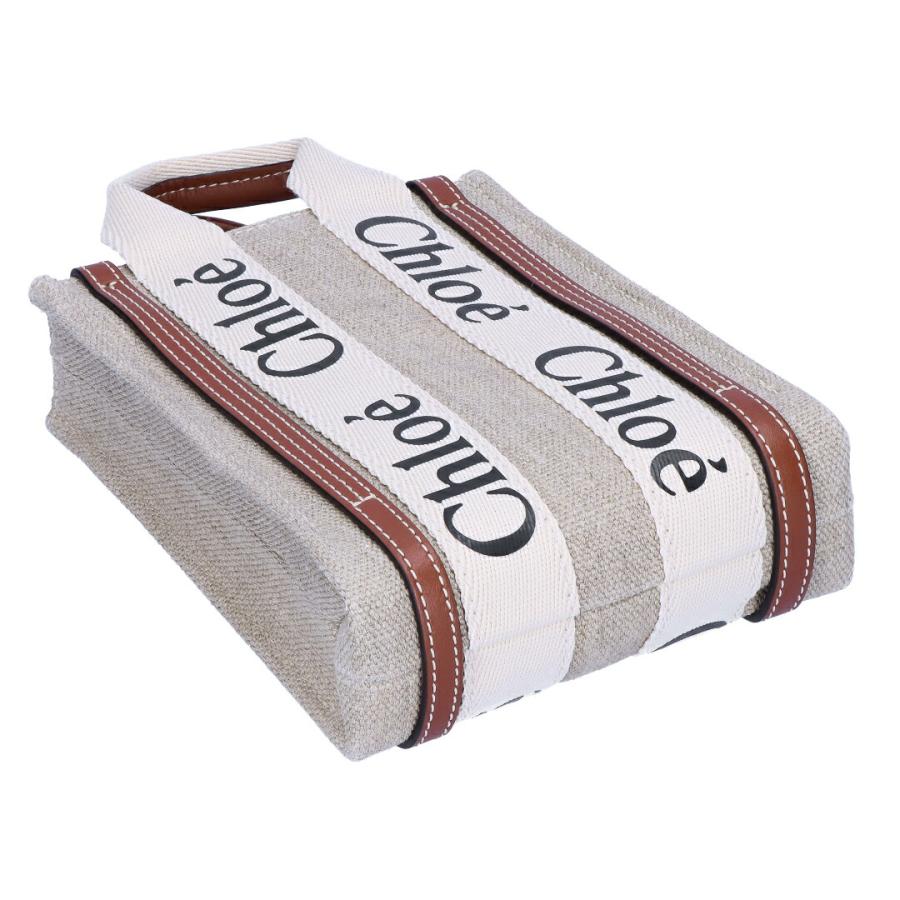 【並行輸入品】 クロエ CHLOE 2WAYバッグ WOODY NORTH SOUTH CHC24AP243I26 90U WHITEBROWN1 MINI TOTの画像