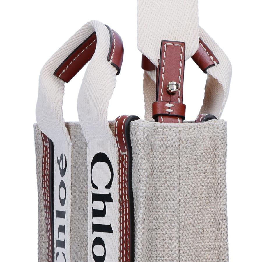 【並行輸入品】 クロエ CHLOE 2WAYバッグ WOODY NORTH SOUTH CHC24AP243I26 90U WHITEBROWN1 MINI TOTの画像
