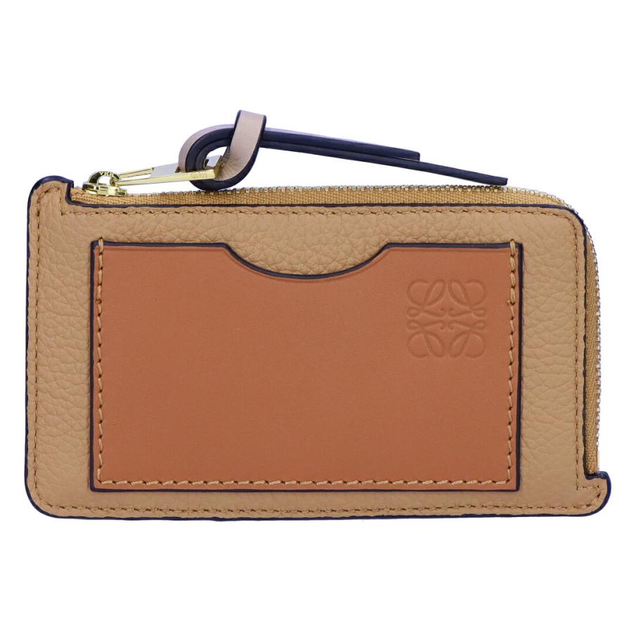 LOEWE小銭入れ Coin cardholder in soft grained calfskin Beige - LOEWE