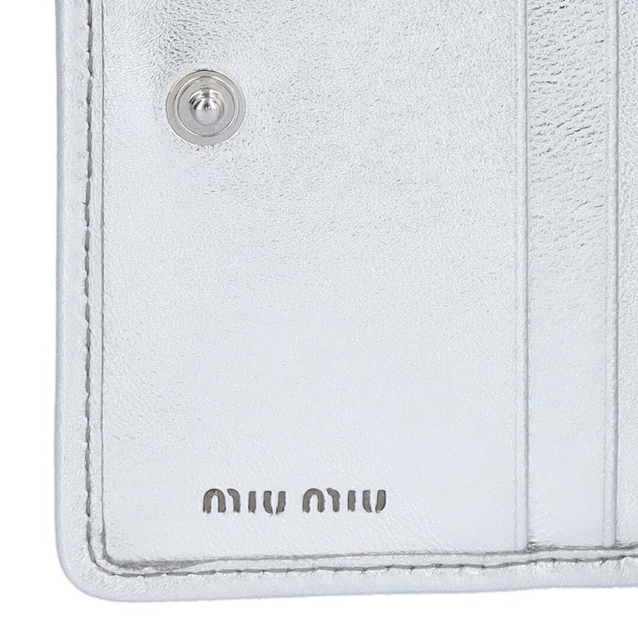 【並行輸入品】 ミュウミュウ MIUMIU 折財布 二つ折り財布 MATELASSE マトラッセ マテラッセ 5MV204 AFPP F0118 ARGENTO シルバーの画像