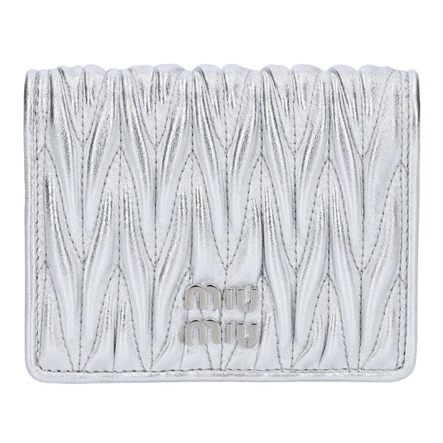 【並行輸入品】 ミュウミュウ MIUMIU 折財布 二つ折り財布 MATELASSE マトラッセ マテラッセ 5MV204 AFPP F0118 ARGENTO シルバーの画像