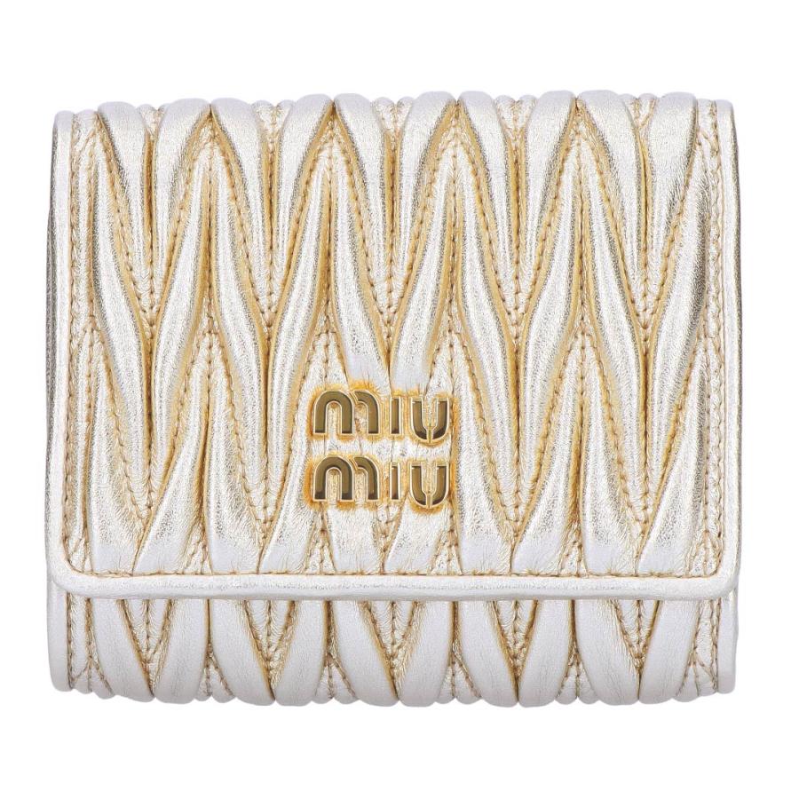 【お取り寄せ】 【並行輸入品】 ミュウミュウ MIUMIU 折財布 三つ折り財布 MATELASSE マテラッセ マトラッセ 5MH033 AFPP F0846 PIRITEの画像