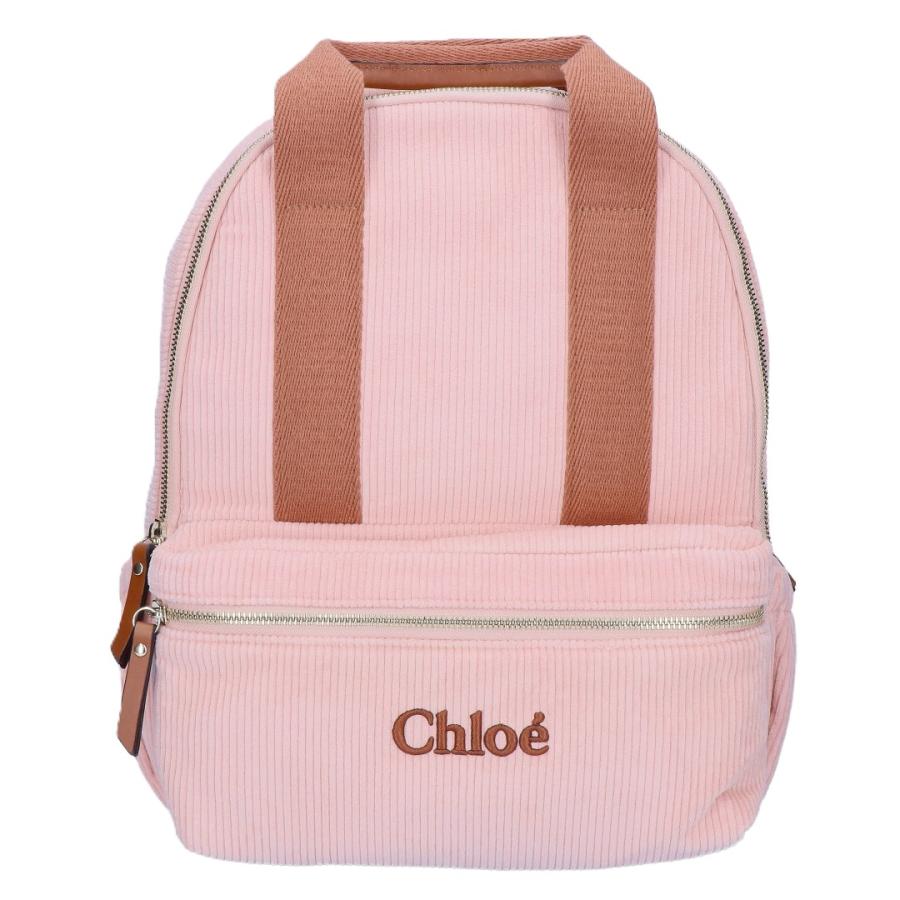 美品✨Chloé KIDSストローバッグ ベージュ ピンクハンドル 美品✨Chloé