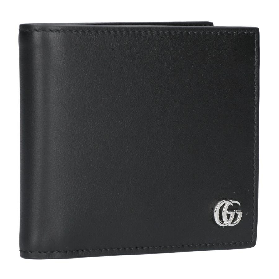 GUCCI グッチ レザー マーモント 二つ折り財布 財布 黒　AW68 GUCCI グッチ レザー マーモント 二つ折り財布 財布 黒 AW68 GUCCI