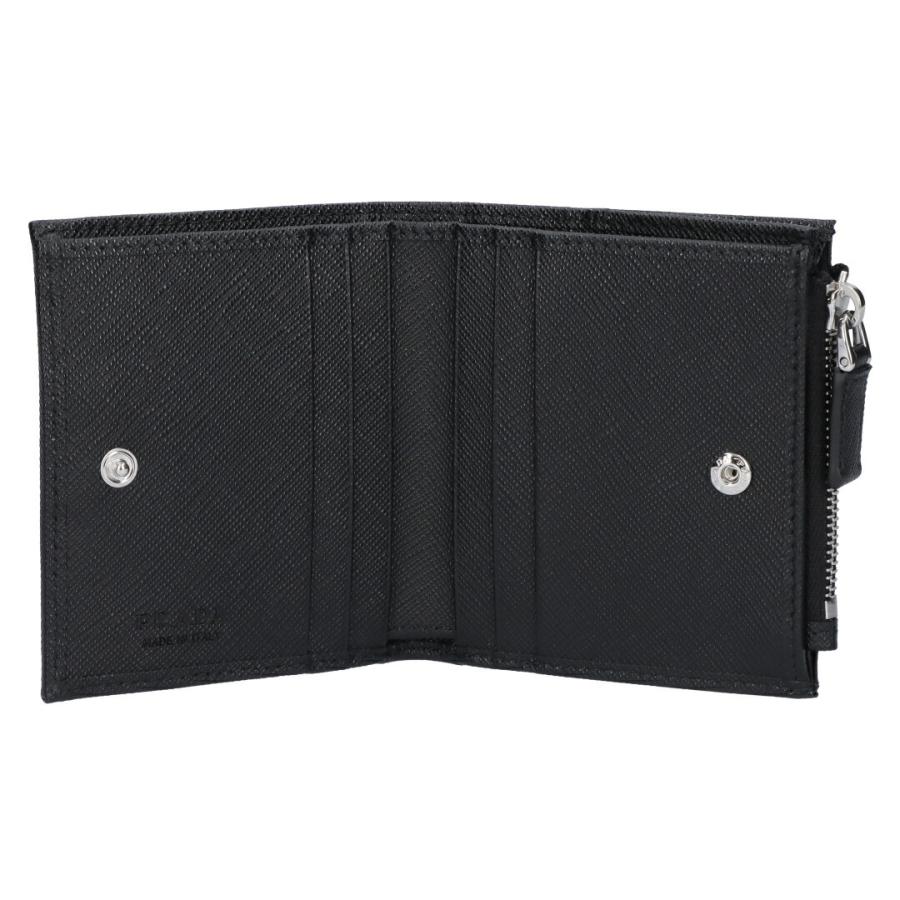 【極美品】プラダPRADA 二つ折り財布 SAFFIANO L 黒 PRADA ブラック 二つ折り財布