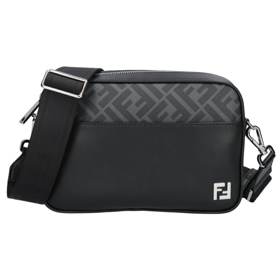 【並行輸入品】 フェンディ FENDI ショルダーバッグ CAMERA CASE カメラケース 7M0286 AJF0 F0GXN BLACK+PALLADIUM ミディアムの画像