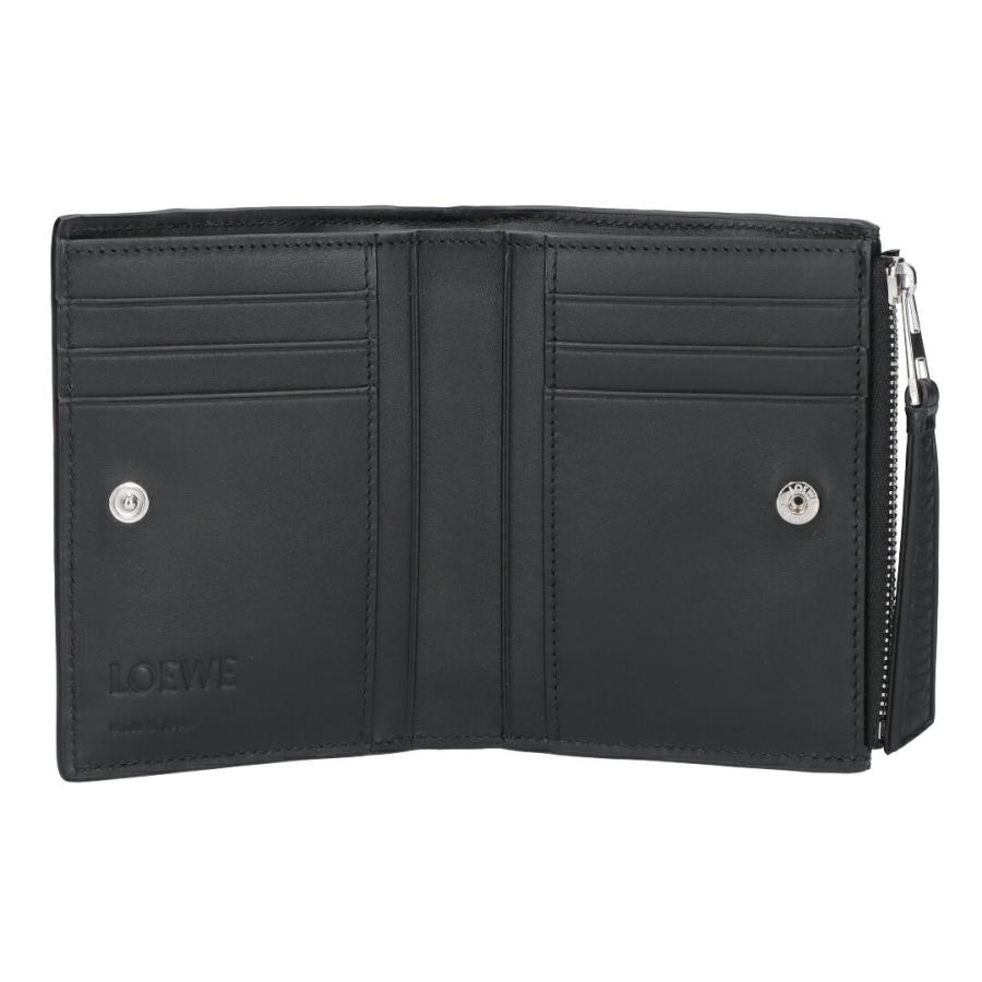 Loewe ロエベ リピート 黒 レザー コンパクト　二つ折り財布 ロエベ/2つ折り財布/リピート コンパクト ジップウォレット/黒/型番