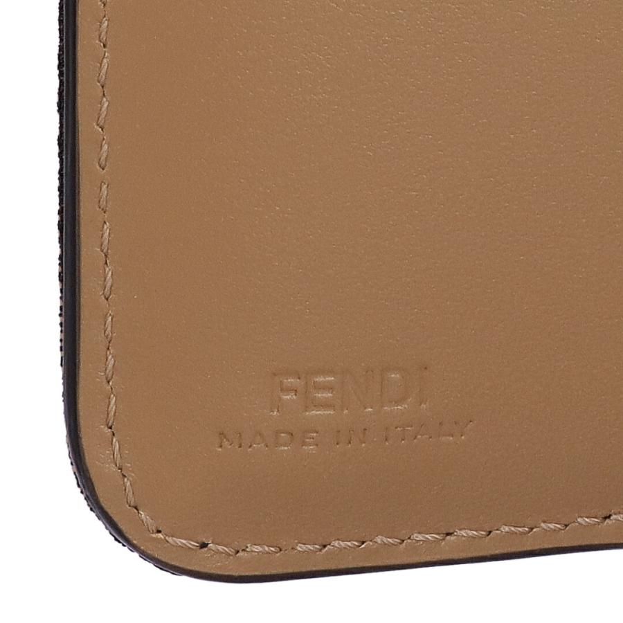 【並行輸入品】 フェンディ FENDI 折財布 二つ折り財布 ZUCCA JAGUARD 8M0519 A98P F0A6E BACCO+DARK BROWN+SOFT GOLDの画像