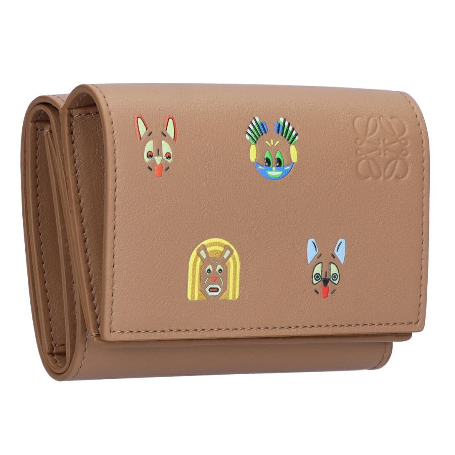 LOEWE ロエベ　三つ折り財布　トライフォールドウォレット　ライトゴースト ロエベ アナグラム トライフォールド ウォレット 三つ折り財布 ライト