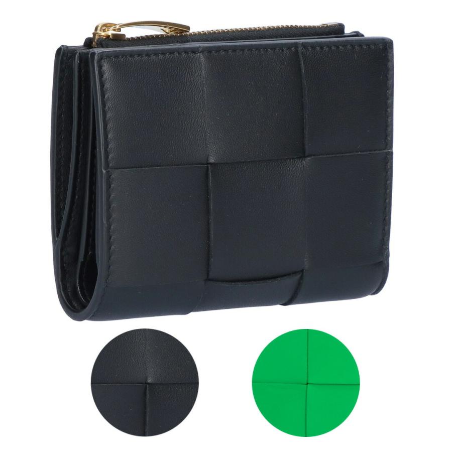 美品✨ボッテガヴェネタ 二つ折り財布 カセット レザー 黒 BOTTEGA VENETA（ボッテガ・ヴェネタ） 【並行輸入品】 折財布 二つ折