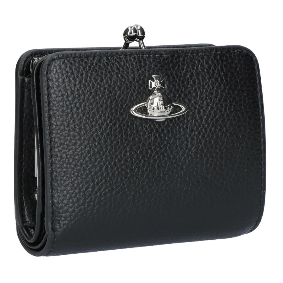 未使用 Vivienne Westwood 新品 折財布 黒 シンプル　がま口 Vivienne Westwood（ヴィヴィアンウエストウッド） 財布 がま口 三