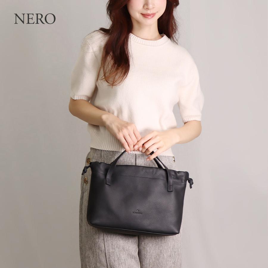 IL BISONTE 黒 レザーハンドバッグ イルビゾンテ IL BISONTE トートバッグ A2307 153 BLACK 本革 ブラック