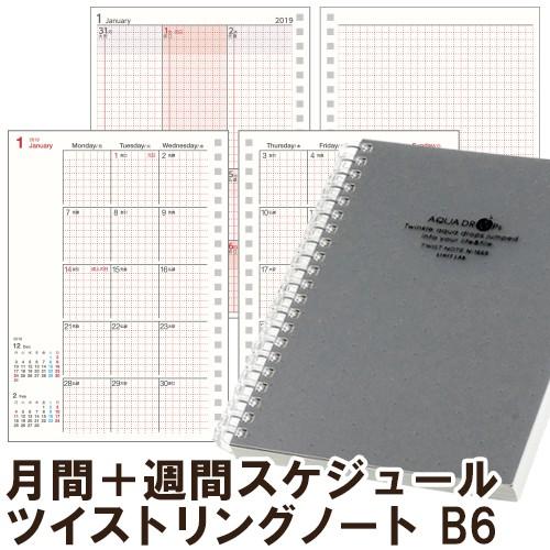 スケジュール帳 手帳 2019 1月始まり 見開き1ヵ月+週間 B6 （リフィル+