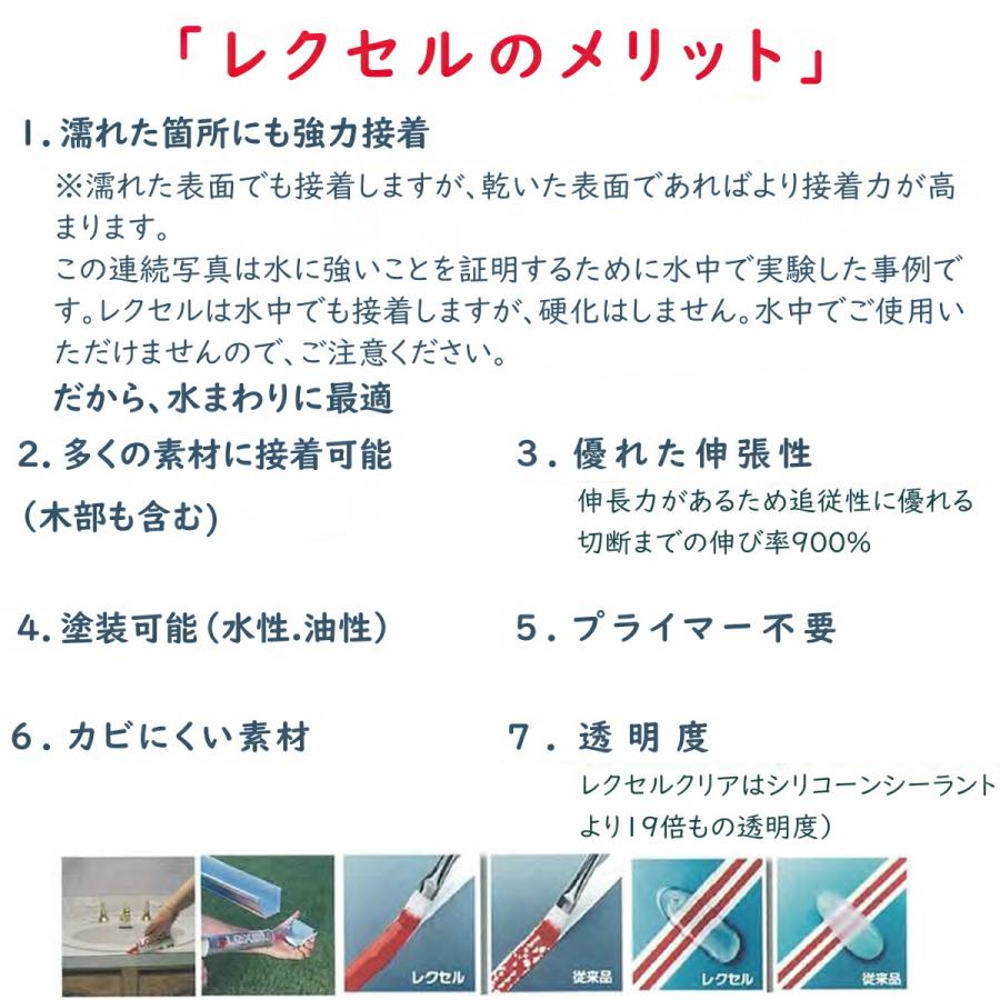 コーキング レクセル ホワイト 310ml ×12本 Lexel 10.5fl.oz サコシュ