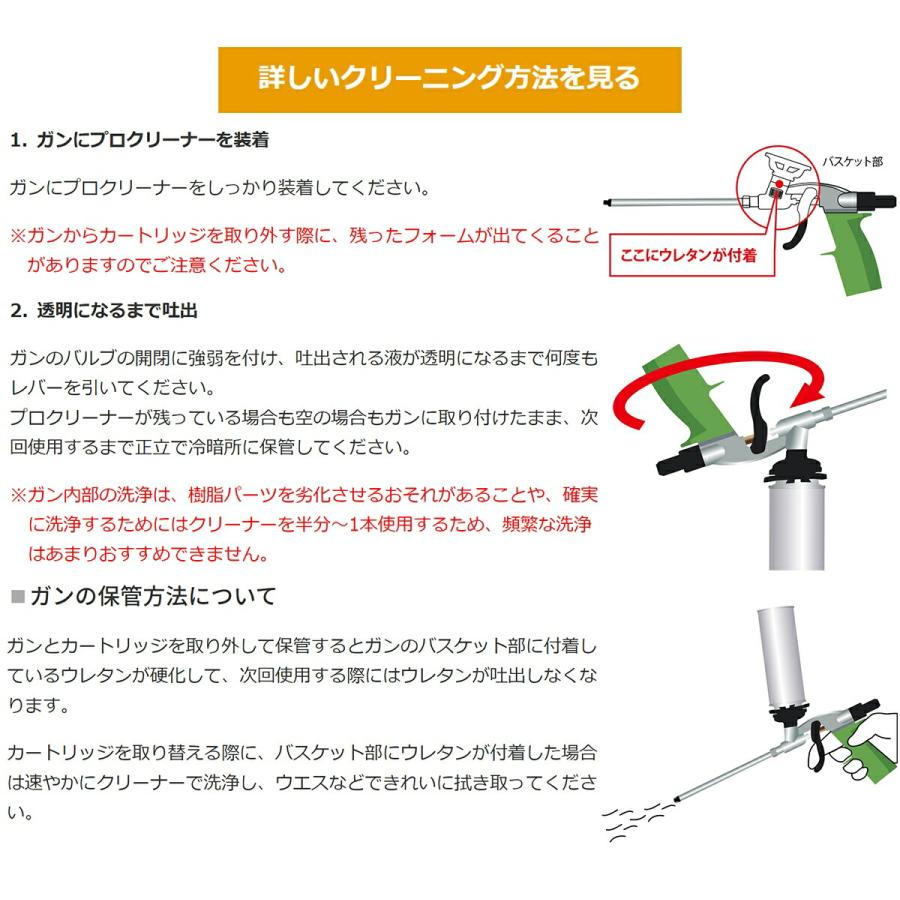 ウレタンフォームガン 発泡ウレタンフォーム PROクリーナー 500ml ×12 