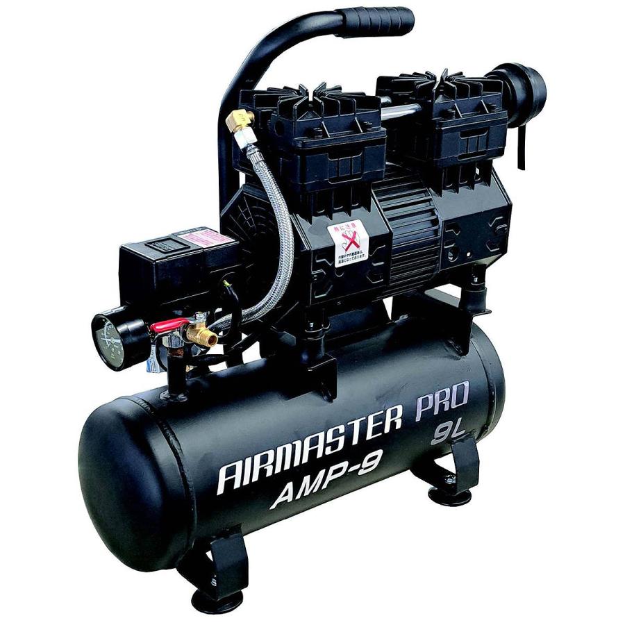 静音オイルレスコンプレッサー 9L シンセイ エアーコンプレッサー 100V 