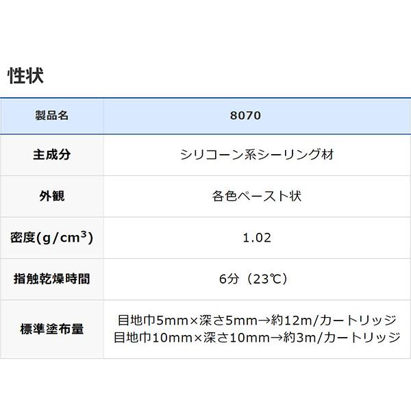 まとめ買い 10本入 シリコンシーラント 8070 ライトグレー 330ml SR-560 セメダイン 防カビ・室内専用 プロ用｜e-daiku｜03