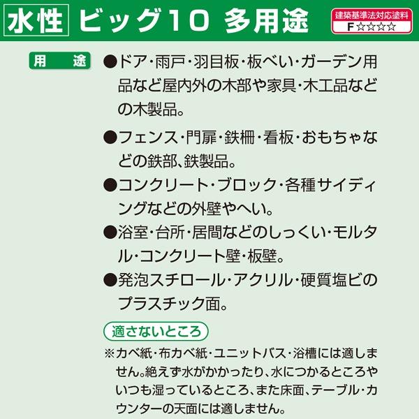 水性ビッグ10 多用途 10L カーキー色 アサヒペン 超耐久 無臭 強力カビどめ剤配合 強力サビどめ剤配合 水性塗料｜e-daiku｜05