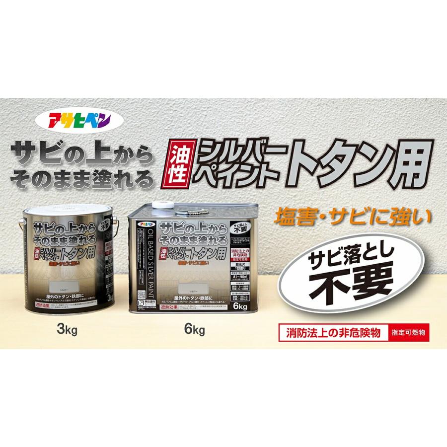 アサヒペン 塗料 油性シルバーペイント トタン用 6kg ×2缶