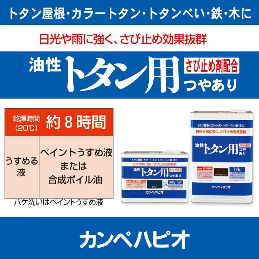 油性トタン用 スカイブルー 14L カンペハピオ つやあり さび止め剤配合｜e-daiku｜03