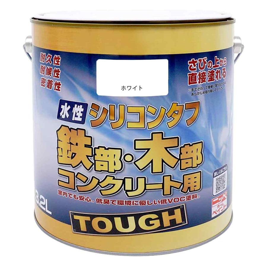 ニッペホームオンライン 塗料 水性シリコンタフ 3.2L ×2缶 ホワイト 