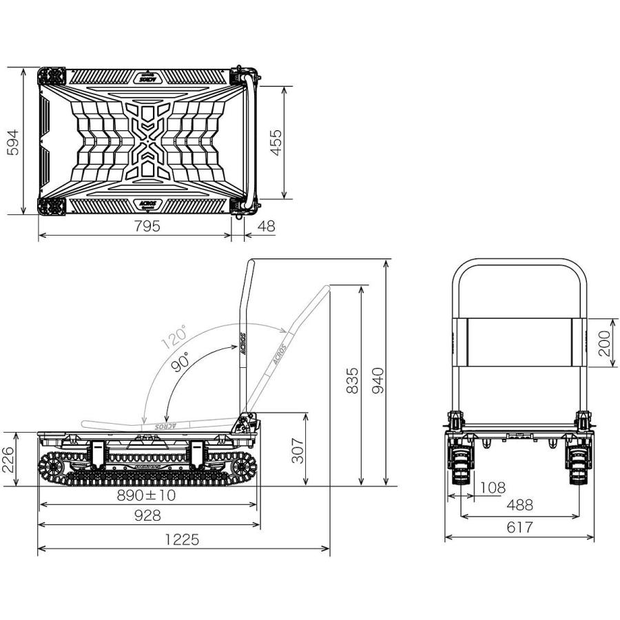 台車 法人限定 アクロスA クローラタイプ SC-9060AX(スタンド無 台車 法人限定 アクロスA クローラタイプ SC-9060AX(スタンド無