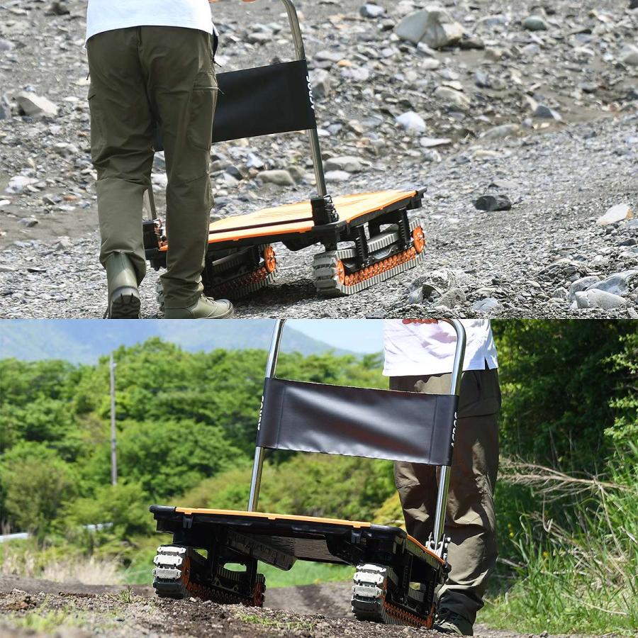 台車 法人限定 アクロスA クローラタイプ SC-9060AX(スタンド無) サンドカーキー 矢崎化工 台車 折りたたみ 台車 手押し台車 運搬車 アクロス 台車の画像