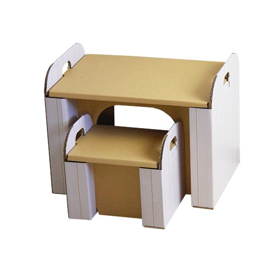 すまいるキッズハウス ダンボールの机＆イス セット  段ボール ダンボール ハウス デスク 知育 おままごと おもちゃ こども プレゼント 誕生日 |  | 13