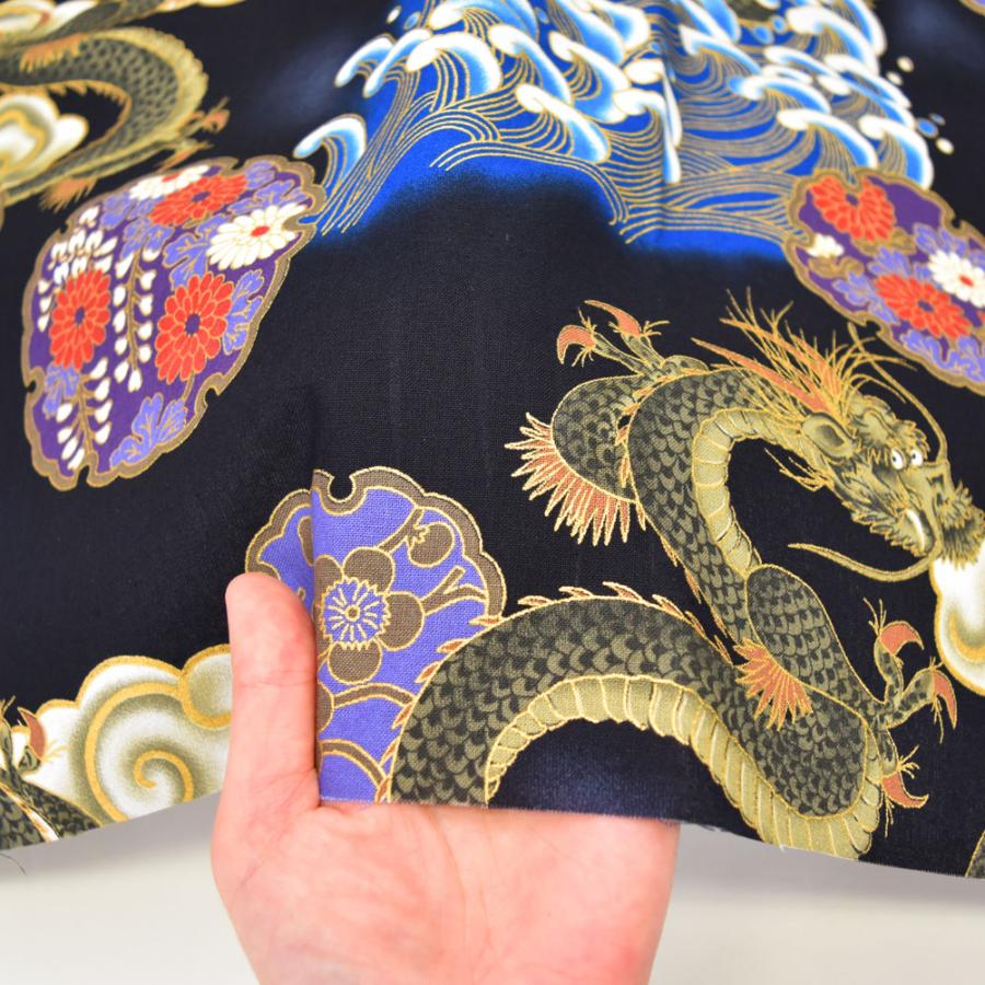 和柄生地 113cm巾x2mカット済 布 龍 波 和風 よさこい 総踊り 和柄生地 113cm巾x2mカット済 布 龍 波 和風 よさこい 総踊り