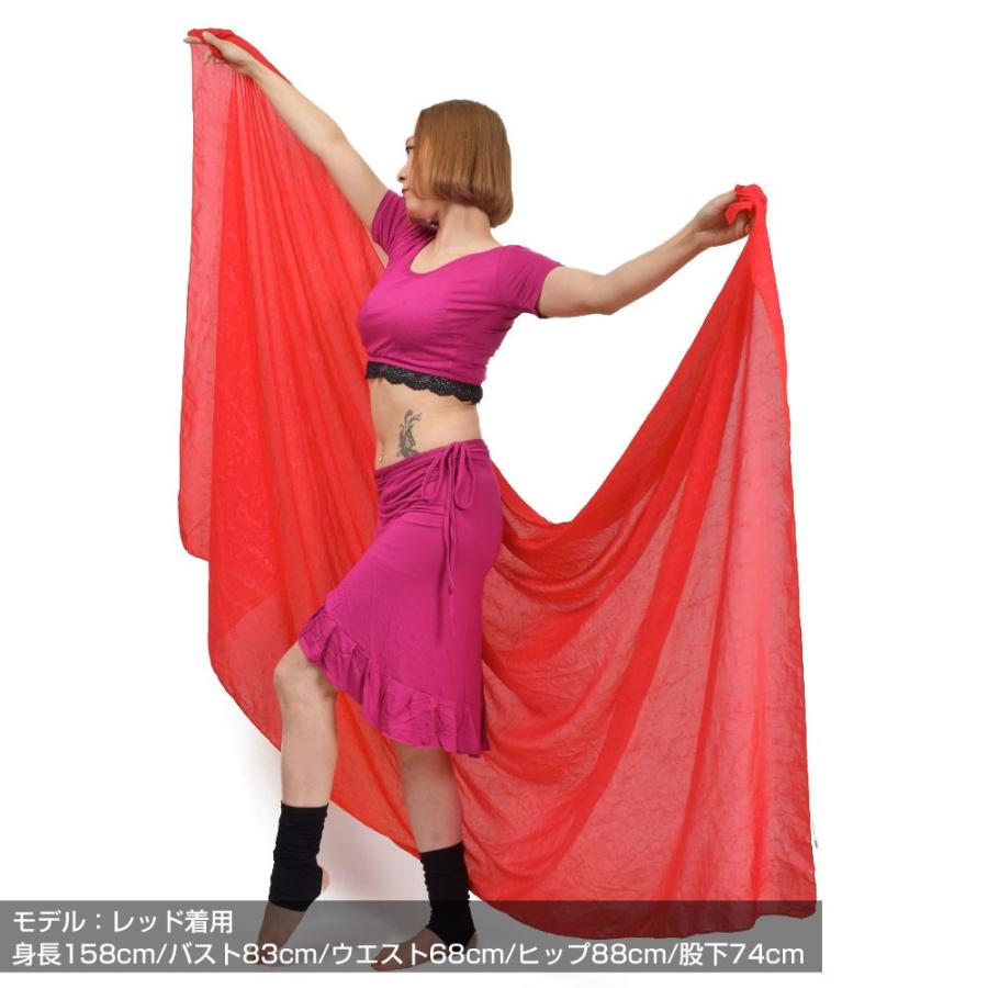 ベリーダンス衣装 シフォンベール belly dance veil ヴェール 小道具 小物 グッズ レディース   長方形 しわ加工 染め模様  T84127｜e-dance-fitness｜15