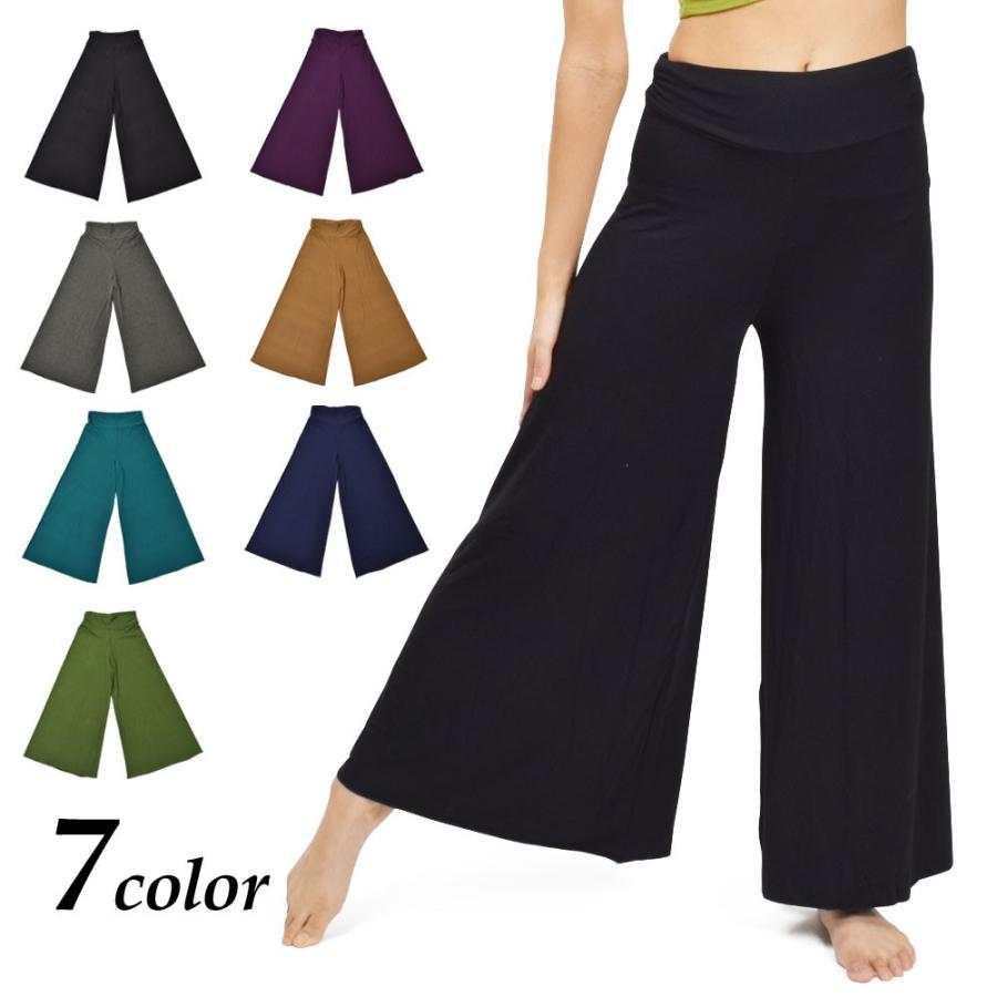 注目ショップ ダンスパンツ ウエスト切替えワイドパンツ フレアパンツ ガウチョパンツ バギーパンツ ロングパンツ シンプル レーヨン 伸縮素材 無地 ウエストゴム T Supplystudies Com