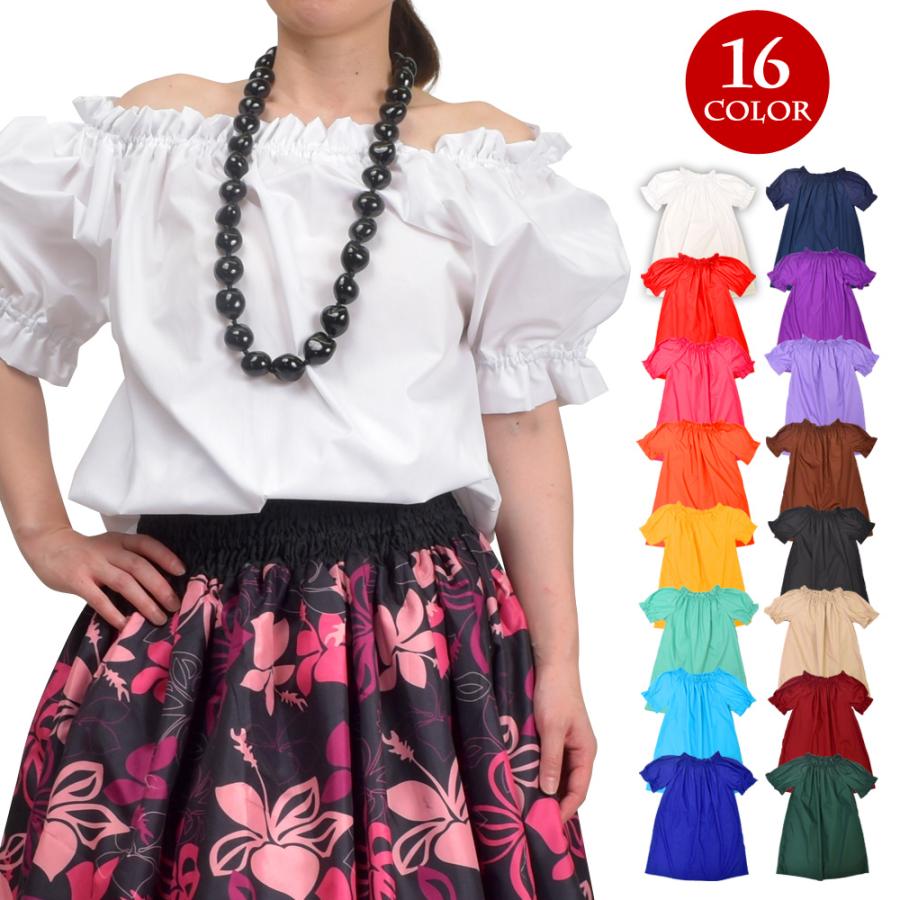 ぞ*読様 BABY オフ白 半袖ブラウス 半袖ブラウス シャツ 無地 パウブラウス ハワイアン Tシャツ かわいい