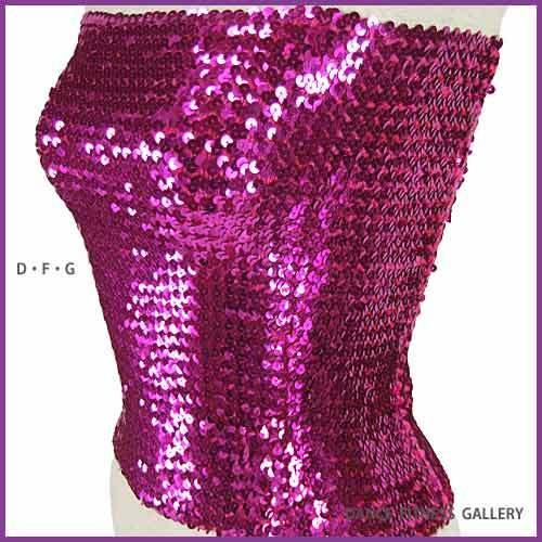 ベリーダンス衣装 トップス スパンコールチューブトップ(ロング