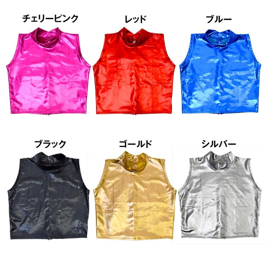ヒップホップ衣装 トップス メタリック Tシャツ タンクトップ へそ出し