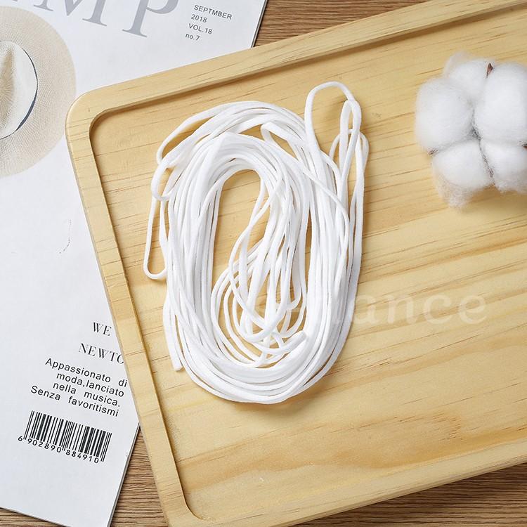 マスク用ゴム紐 楕円 約4MM×15Mカット ふんわりやわらかタイプ 白 ホワイト 手作りマスク ハンドメイド マスク用ゴム 平ゴムタイプ  ひも |  | 10