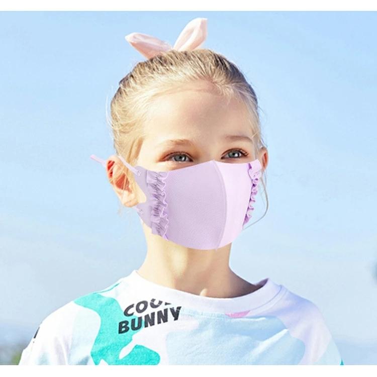 フリルマスク登場  uvカット マスク接触冷感 マスク 4枚セット 送料無料 マスク 夏 マスク 涼しい 子供用 マスク 冷感 マスク 血色マスク 女の子 男の子 |  | 10