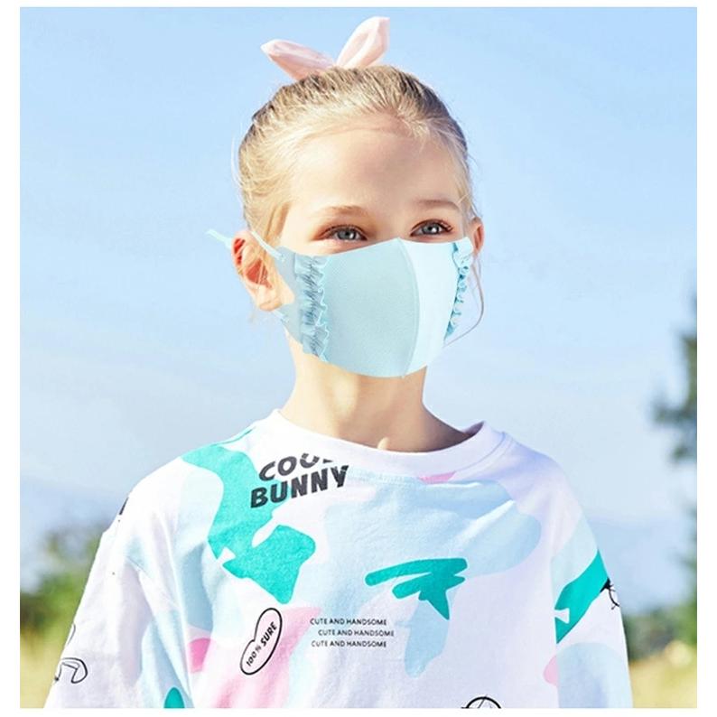フリルマスク登場  uvカット マスク接触冷感 マスク 4枚セット 送料無料 マスク 夏 マスク 涼しい 子供用 マスク 冷感 マスク 血色マスク 女の子 男の子 |  | 11