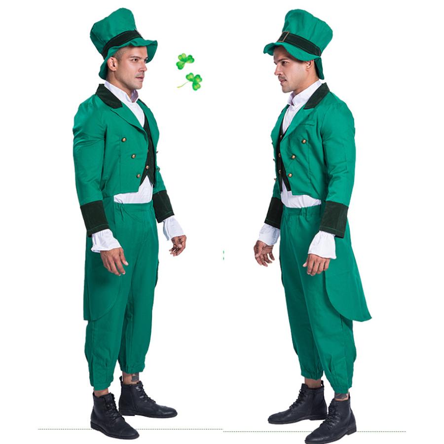 S〜L Men's ハロウィン 衣装  緑 セントパトリックスデーに変身 男性用 メンズ用 ハロウィーン 王様ハロウィン衣装 コスプレ  コスチューム パーティー イベン |  | 02