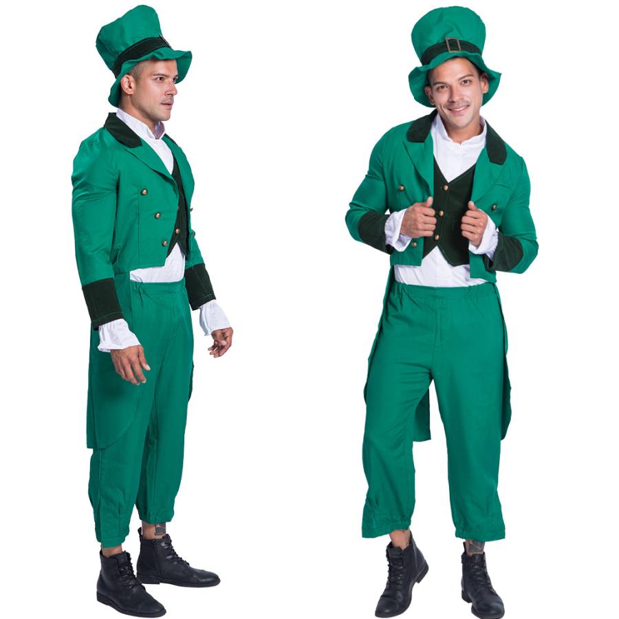 S〜L Men's ハロウィン 衣装  緑 セントパトリックスデーに変身 男性用 メンズ用 ハロウィーン 王様ハロウィン衣装 コスプレ  コスチューム パーティー イベン |  | 03