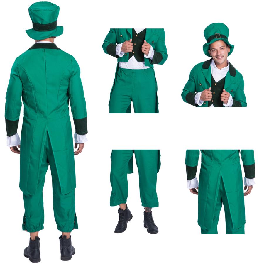 S〜L Men's ハロウィン 衣装  緑 セントパトリックスデーに変身 男性用 メンズ用 ハロウィーン 王様ハロウィン衣装 コスプレ  コスチューム パーティー イベン |  | 04