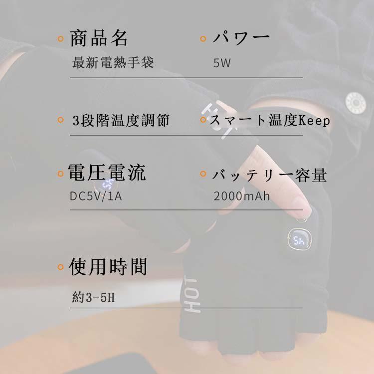 送料無料 温熱手袋 最新電熱手袋 ヒーター内蔵 USB充電 3段温度調整