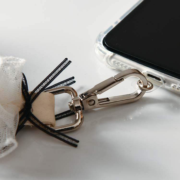 送料無料 チュールハンドストラップ チュールフリルストラップ