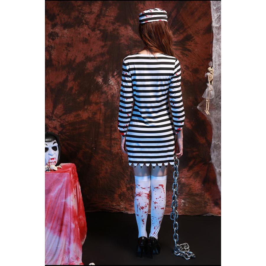 ハロウィン衣装 大人用 女性用 囚人服 白黒ボーダー柄 コスプレ 犯人 コスチューム 囚人 ハロウィン  衣装  ポリス  軍服 レディース ガールズ ハロウィーン |  | 03