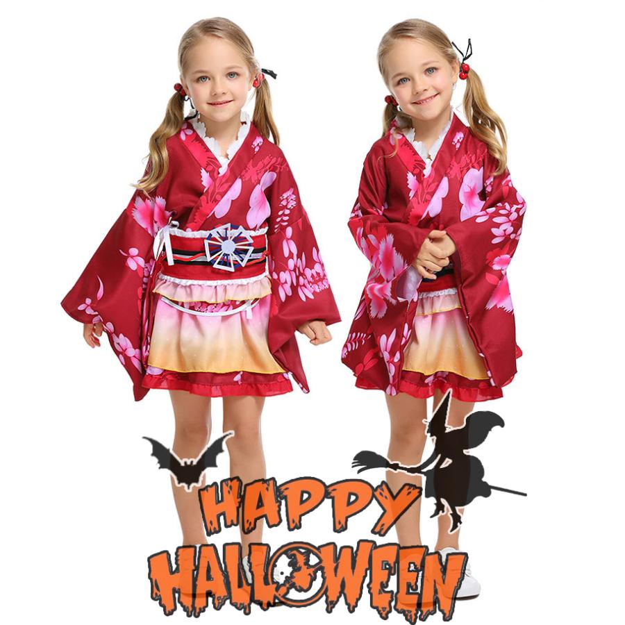 子供ハロウィン衣装子供 女の子 きもの  浴衣 ロリータ風     キッズ ハロウィン衣装   幼稚園ハロウィン衣装  最新ハロウィン衣装  ハロウィーン | 