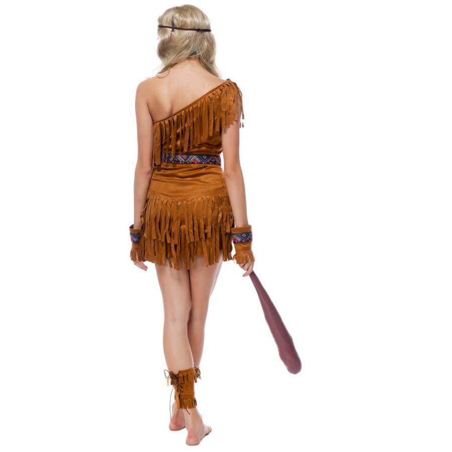 M〜XLハロウィン衣装 大人用 女性用 インディアン コスプレ アボリジン コスチューム 原始人 野人 レディース ガールズ |  | 01