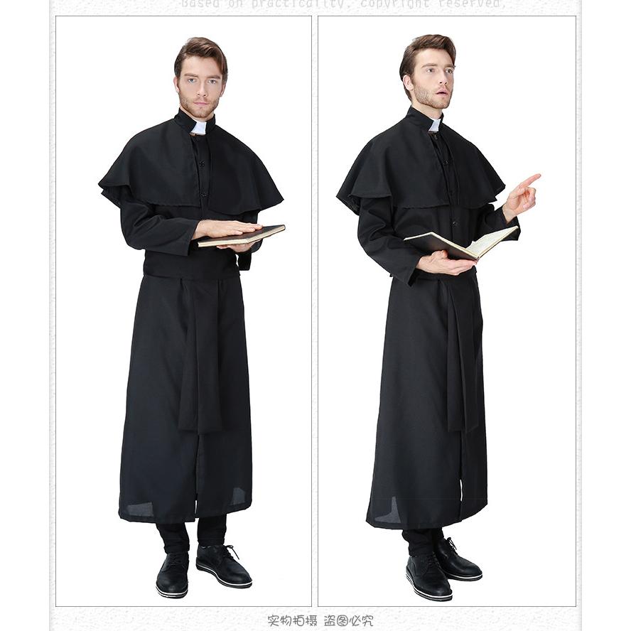 M〜XL Men's 教会 ハロウィン 衣装 神父 伝道師  男性用 メンズ用 バンパイア ハロウィーン 王様ハロウィン衣装 神父 コスプレ 伝道師   コスチューム |  | 02