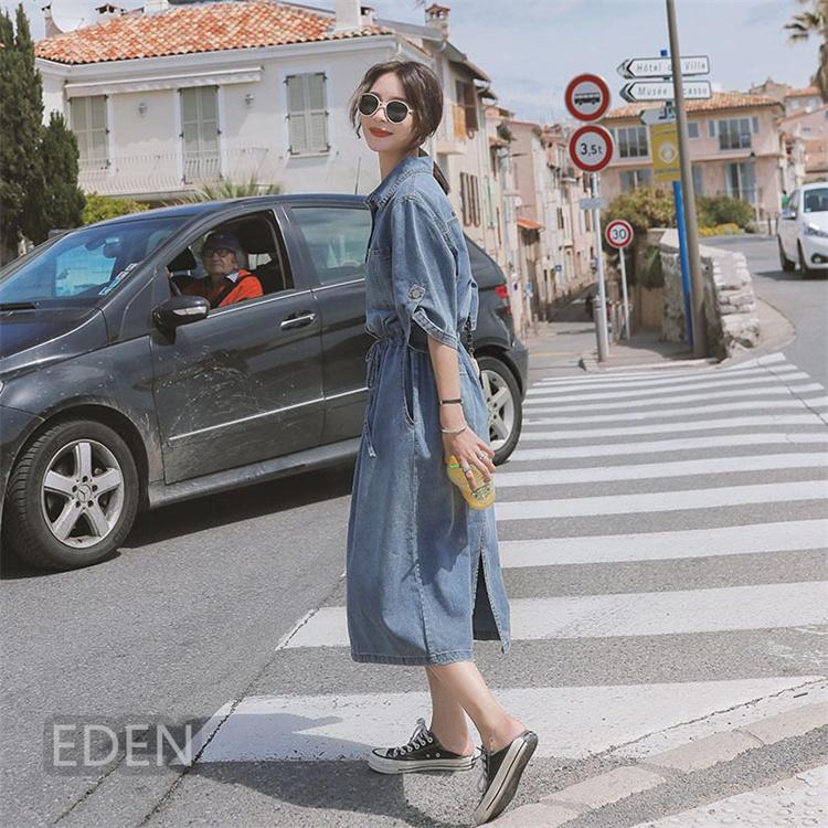 新着セール デニムワンピース レディース ワンピ 春夏秋 ワンピース Aライン 着痩せ オシャレ 30代 40代 通勤 カジュアル Honeymoon Style